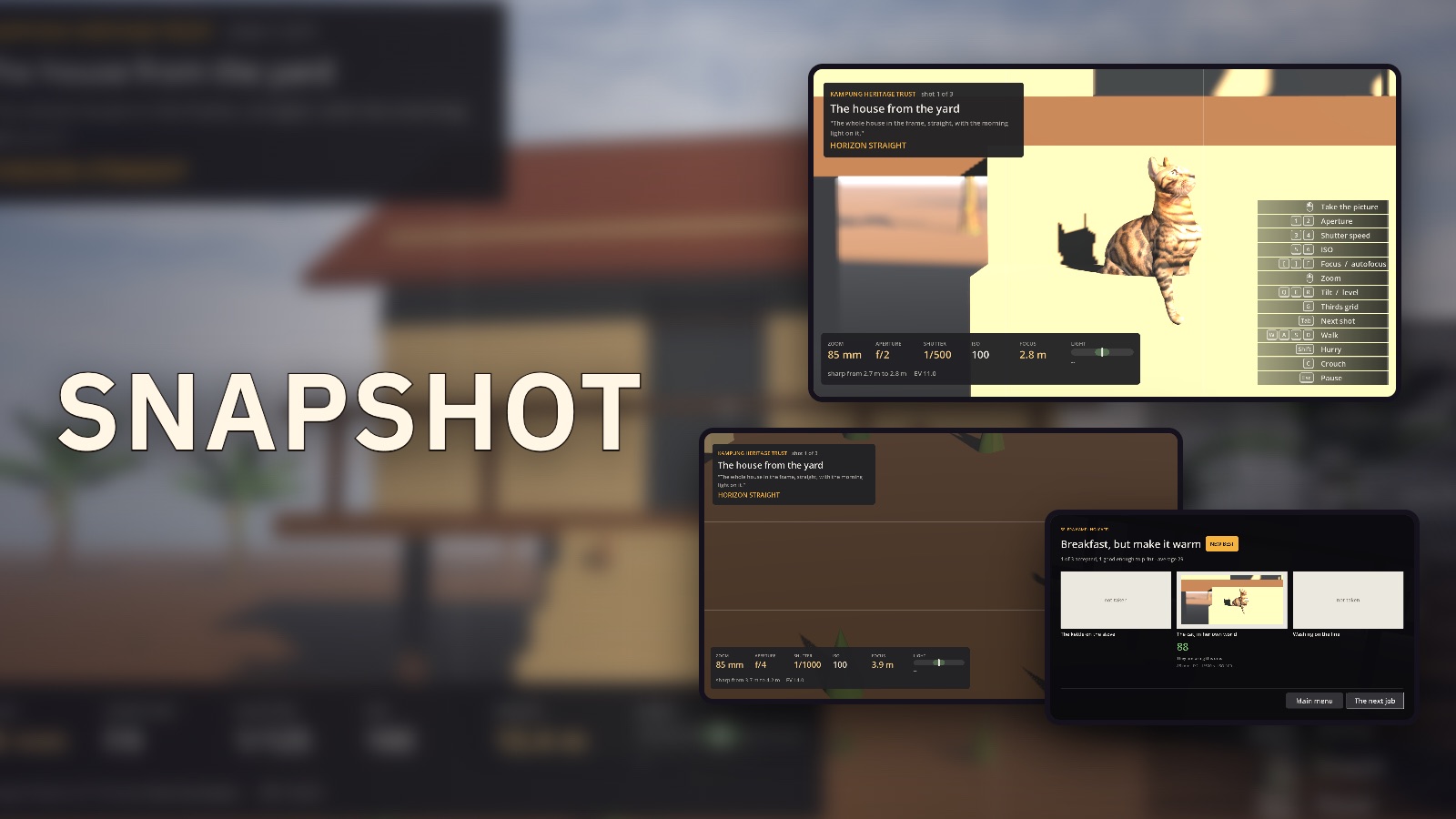 Snapshot: photographing the cat and the hen through the viewfinder, and the contact sheet the client marks
